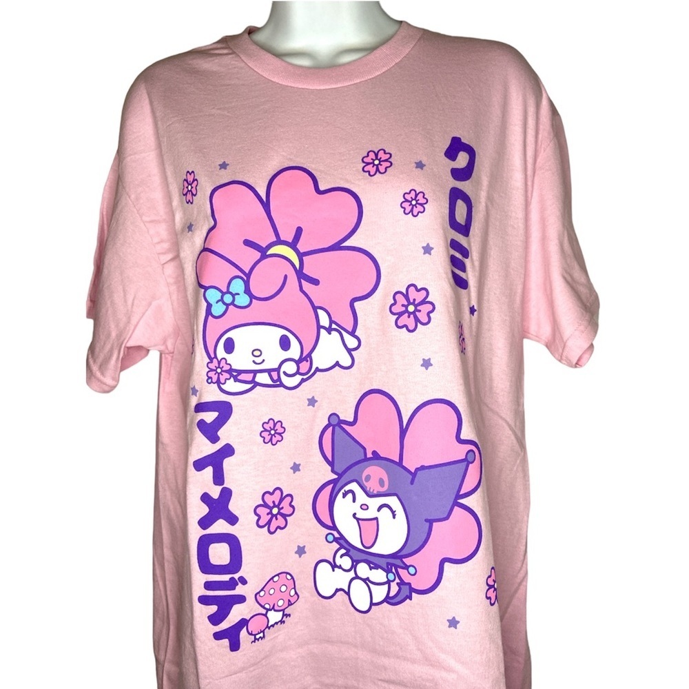 Sanrio my melody & kuromi pink graphic T-shirt - Picture 2 of 4